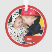 Petit Garçon Caricature pompier avec nom Photo Noë (dos)