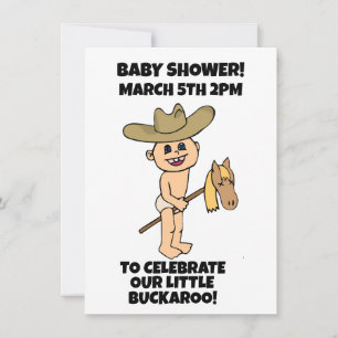 PETIT GARÇON COWBOY BABY SHOWE INVITATIONS