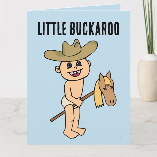 PETIT GARÇON COWBOY BUCKAROO CARTE D'ANNIVERSAIRE (Devant)