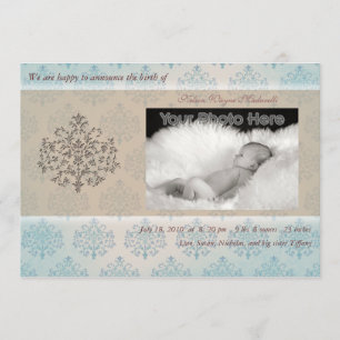 Petit garçon de l'arbre bleu faire-part de naissan