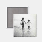 Petit garçon et fille tenant la main aimant (Recto/Verso)