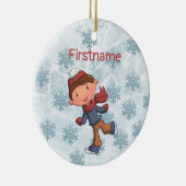 Petit garçon mignon ornement de patinage sur glace (Droite)