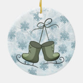 Petit garçon mignon ornement de patinage sur glace (Dos)