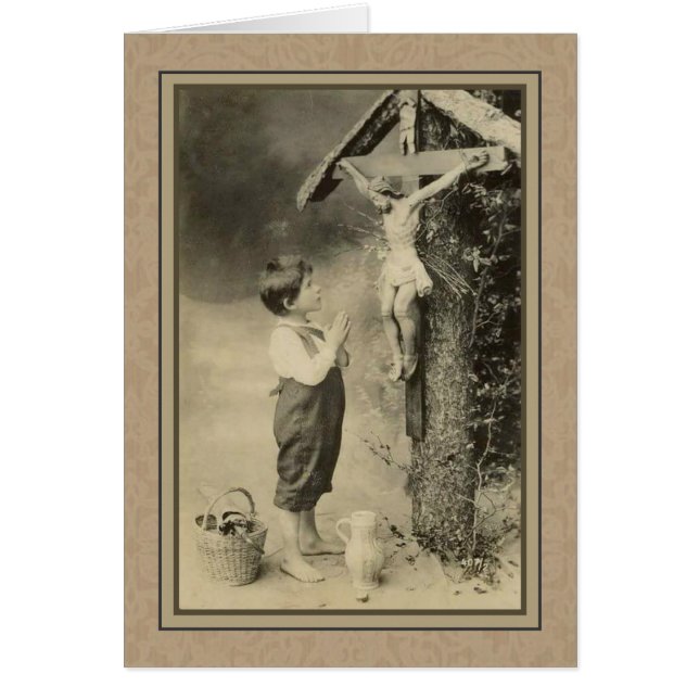 Petit Garçon priant Jésus sur la Croix (Devant)