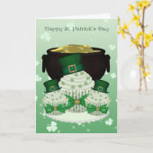 Petit gâteau du jour de St Patrick et pot de carte (Fleur jaune)