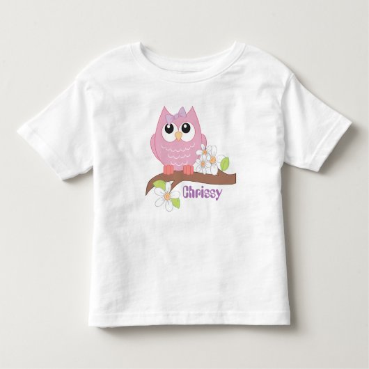 Petit hibou ajouter le nom bébé filles t-shirt (Devant)