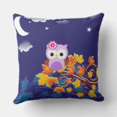 Petit hibou Illustration Coussin décoratif (Verso)