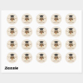 Petit hibou, mortier, diplôme Graduations Sticker (Feuille)