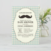 Petit Homme Baby shower Invitation garçon - Mousta (Debout devant)