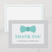 Petit Homme Carte de remerciements, Turquoise, Gri (Devant / Derrière)
