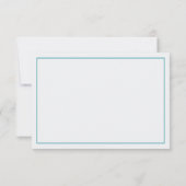 Petit Homme Carte de remerciements, Turquoise, Ver (Dos)