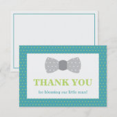 Petit Homme Carte de remerciements, Turquoise, Ver (Devant / Derrière)