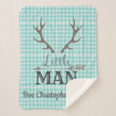 Petit Homme Deer Chasse Turquoise Plaid (Devant)