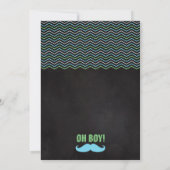 Petit Homme Mustache Baby shower Invitation Chalkb (Dos)