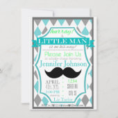 Petit Homme Mustache Baby Shower Invitations (Devant)