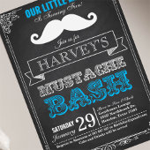 Petit Homme Mustache Bash Invitation d'anniversair