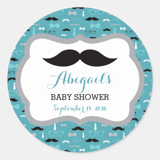Petit Homme Sticker Baby shower, Turquoise, Aqua, (Devant)