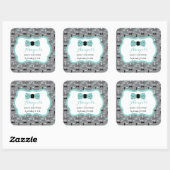Petit Homme Sticker Baby shower, Turquoise, Gris,  (Feuille)