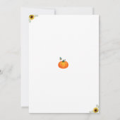 Petit Invitation Baby shower Citrouille - Floral d (Dos)