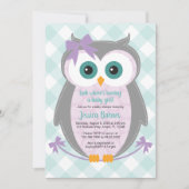 Petit invitation baby shower de la chouette de Woo (Devant)