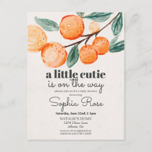 Petit invitation baby shower orange