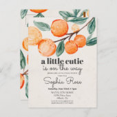 Petit invitation baby shower orange (Devant / Derrière)