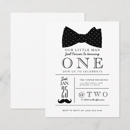 Petit Invitation de fête d'anniversaire (Devant / Derrière)