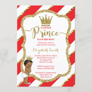 Petit invitation de prince baby shower, parties