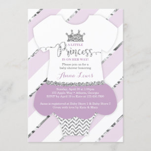 Petit invitation de princesse baby shower, parties