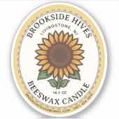 Petit Jar Oval Tournesol Beeswax Étiquette (Devant)