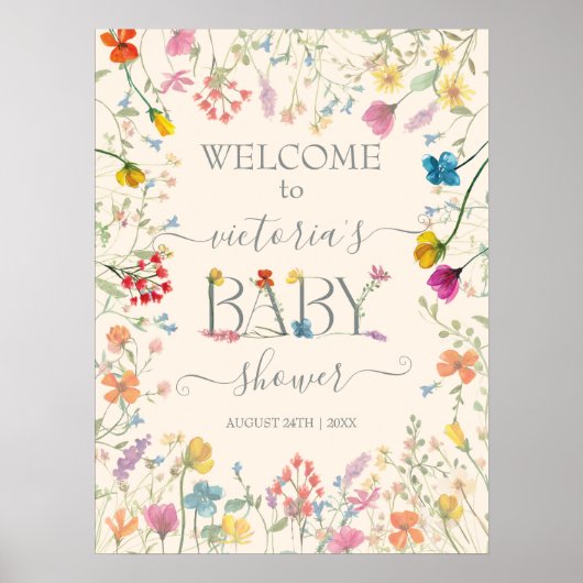Petit jardin fleuri fleur sauvage Baby Affiche de  (Devant)