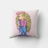 Petit Jouet Blonde Fille Lapin Jeu Jeu Oreiller (Verso)