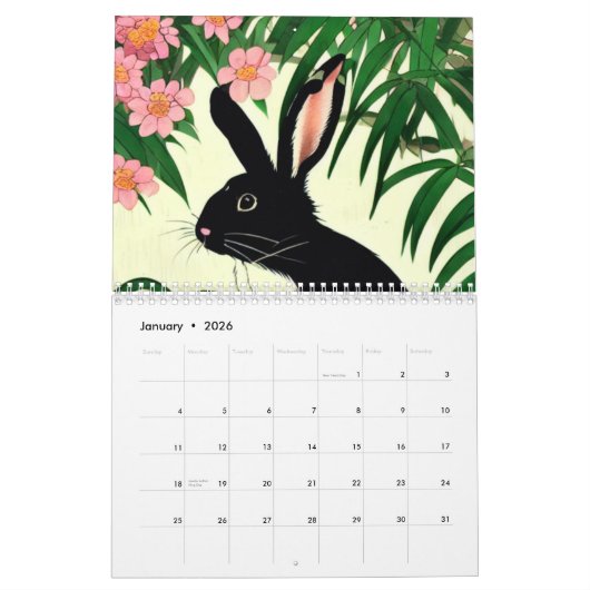 Petit lapin adorable Mini Lop Calendrier Rabbit (Jan 2026)