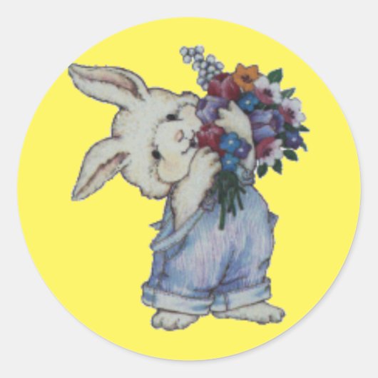 Petit Lapin Avec Sticker Fleurs (Devant)