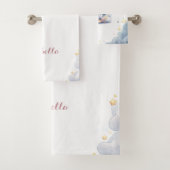 Petit lapin blanc mignon assis sur la lune (En situation)