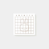 Petit lapin en latte Calendrier Post-It Notes (Devant)