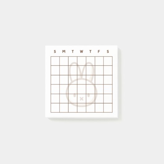 Petit lapin en latte Calendrier Post-It Notes (Devant)