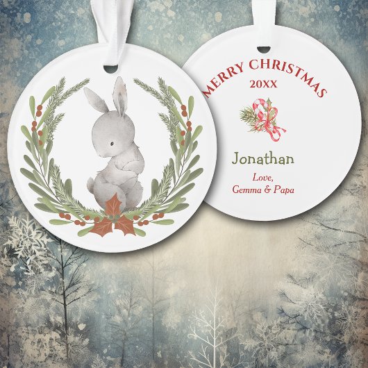 Petit Lapin Lapin Wreath Grand-Enfant Ornement