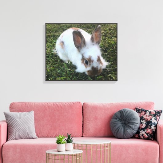 Petit lapin mignon dans la toile d'herbe Imprimer (Insitu(Salon))