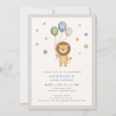 Petit Lion & Confetti Boy Invitation d'anniversair (Devant)