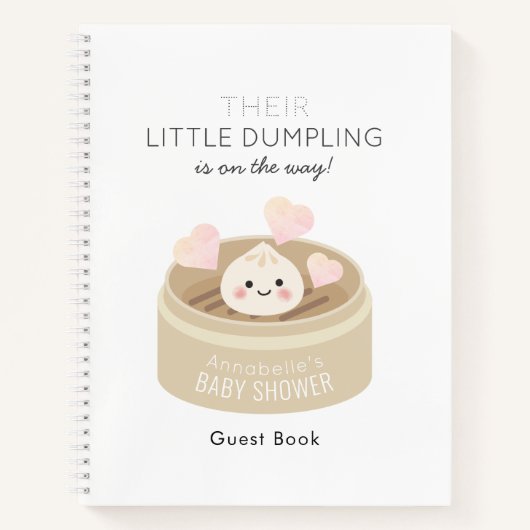Petit livre d'invité de Baby shower Dumpling (Devant)