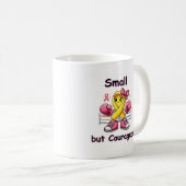 "Petit mais Courageux : Mug Ruban Jaune" (Devant droit)