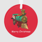 Petit manchot de dessin animé et train de Noël (dos)