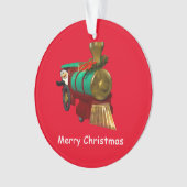 Petit manchot de dessin animé et train de Noël (devant)