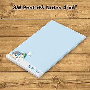 Petit manchot obtenant des Post-it Notes boule de