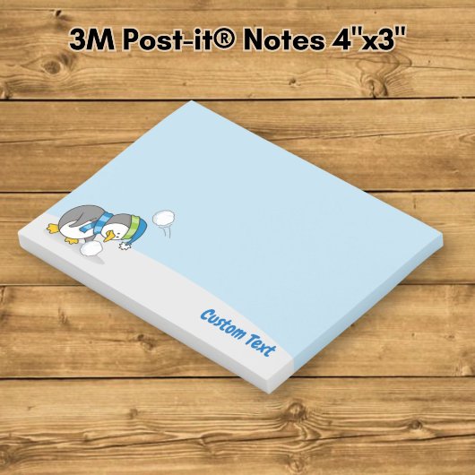 Petit manchot obtenant des Post-it Notes boule de