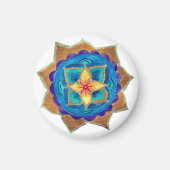 Petit Mandala Bleu, Aimant Rond De 3,2 Cm (Devant)