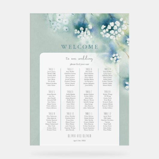 Petit Mariage de fleurs blanches - Carte de bienve (Recto)