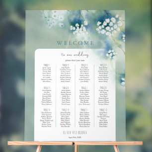Petit Mariage de fleurs blanches - Carte de bienve