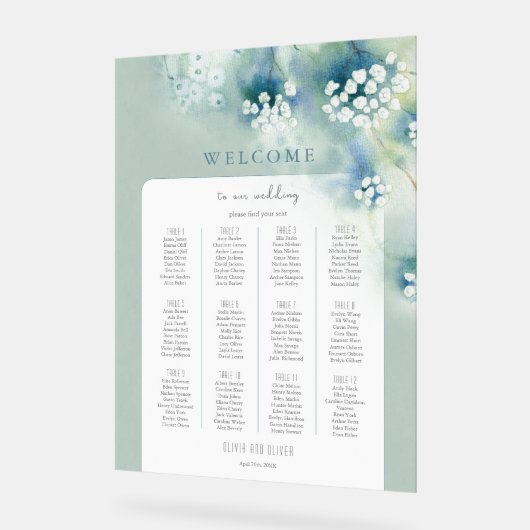 Petit Mariage de fleurs blanches - Carte de bienve (Angle)